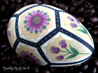 Victorian Garden Ukrainian Easter Egg Pysanky By So Jeo : pysanky pysanka ukrainian easter egg batik art sojeo florals flowers birds stars trees vines blooms buds bluebird owl art sojeo so jeo eggshell egg shell blown decoration ivy garden rainbow rosie posy nightshad victorian trees etched brown chicken eggs turkey